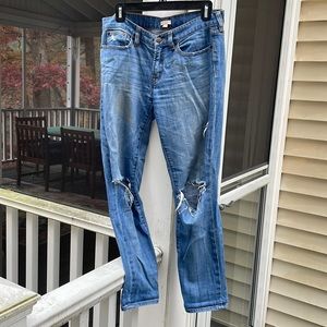 Distressed straight leg 29” denim from j. Crew